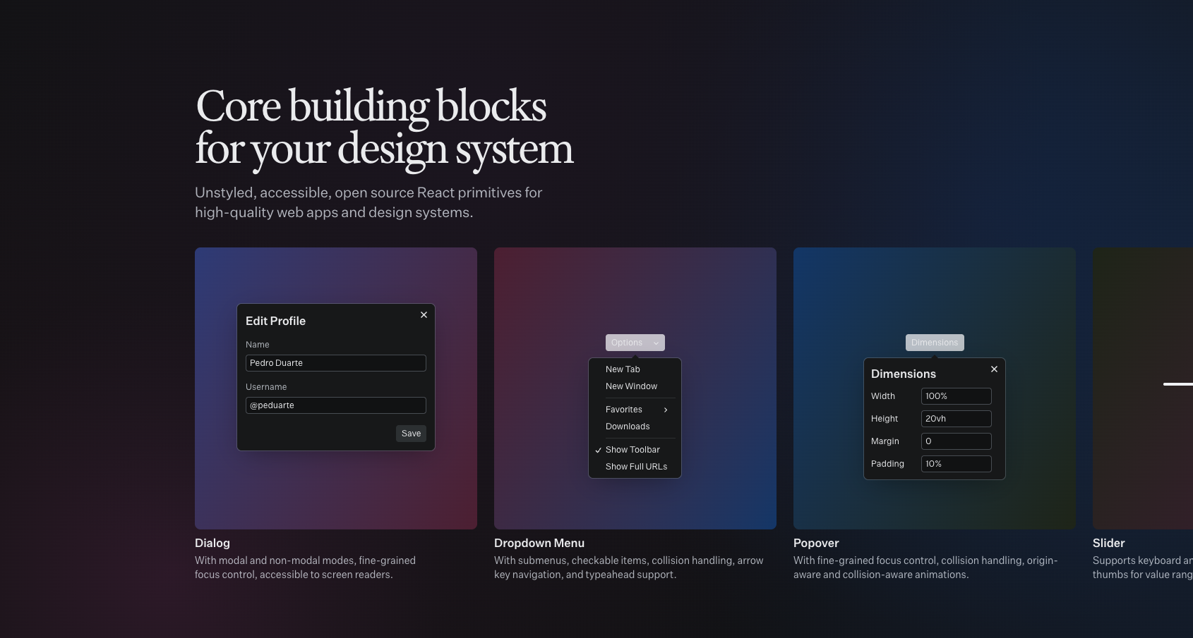 Radix UI Banner